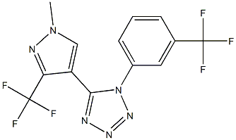 5-[1-methyl-3-(trifluoromethyl)-1H-pyrazol-4-yl]-1-[3-(trifluoromethyl)phenyl]-1H-1,2,3,4-tetraazole Struktur