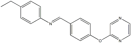 4-ethyl-N-{(E)-[4-(2-pyrazinyloxy)phenyl]methylidene}aniline Struktur