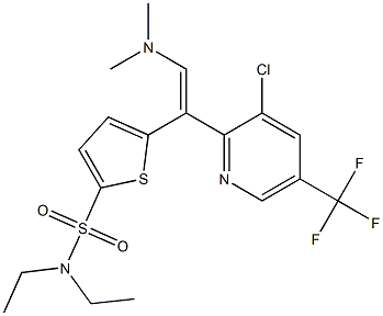 5-[1-[3-chloro-5-(trifluoromethyl)-2-pyridinyl]-2-(dimethylamino)vinyl]-N,N-diethyl-2-thiophenesulfonamide Struktur