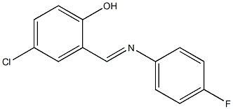 4-chloro-2-{[(4-fluorophenyl)imino]methyl}phenol Struktur