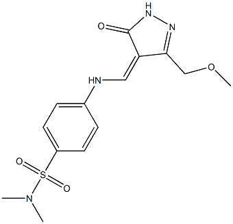 4-({[3-(methoxymethyl)-5-oxo-1,5-dihydro-4H-pyrazol-4-yliden]methyl}amino)-N,N-dimethylbenzenesulfonamide Struktur