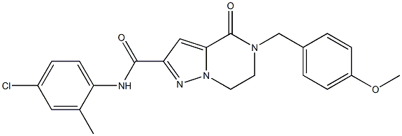 N-(4-chloro-2-methylphenyl)-5-(4-methoxybenzyl)-4-oxo-4,5,6,7-tetrahydropyrazolo[1,5-a]pyrazine-2-carboxamide Struktur