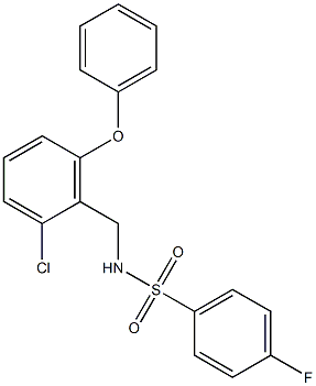 N1-(2-chloro-6-phenoxybenzyl)-4-fluorobenzene-1-sulfonamide Struktur