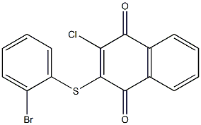 2-[(2-bromophenyl)thio]-3-chloro-1,4-dihydronaphthalene-1,4-dione Struktur