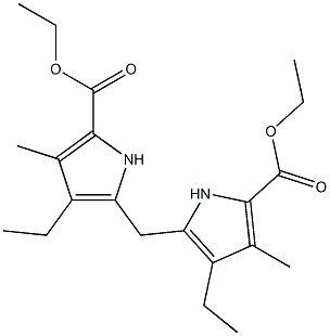 ethyl 5-{[5-(ethoxycarbonyl)-3-ethyl-4-methyl-1H-pyrrol-2-yl]methyl}-4-ethyl-3-methyl-1H-pyrrole-2-carboxylate Struktur