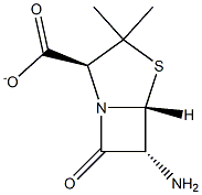 (2S,5R,6R)-6-amino-3,3-dimethyl-7-oxo-4-thia-1-azabicyclo[3.2.0]heptane-2-carboxylate Struktur