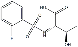 (2S,3R)-2-{[(2-fluorophenyl)sulfonyl]amino}-3-hydroxybutanoic acid Struktur