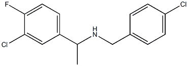 [1-(3-chloro-4-fluorophenyl)ethyl][(4-chlorophenyl)methyl]amine Struktur