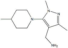 [1,3-dimethyl-5-(4-methylpiperidin-1-yl)-1H-pyrazol-4-yl]methanamine Struktur