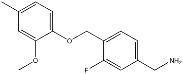 [3-fluoro-4-(2-methoxy-4-methylphenoxymethyl)phenyl]methanamine Struktur