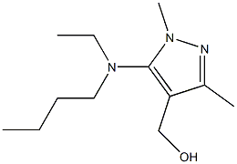 {5-[butyl(ethyl)amino]-1,3-dimethyl-1H-pyrazol-4-yl}methanol Struktur