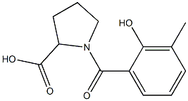 1-(2-hydroxy-3-methylbenzoyl)pyrrolidine-2-carboxylic acid Struktur