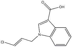 1-(3-chloroprop-2-en-1-yl)-1H-indole-3-carboxylic acid Struktur