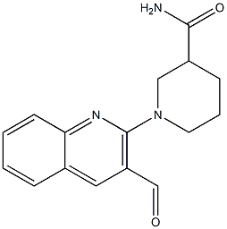 1-(3-formylquinolin-2-yl)piperidine-3-carboxamide Struktur