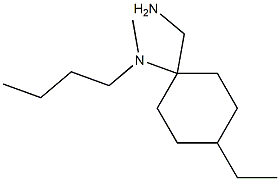 1-(aminomethyl)-N-butyl-4-ethyl-N-methylcyclohexan-1-amine Struktur