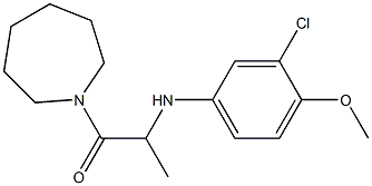 1-(azepan-1-yl)-2-[(3-chloro-4-methoxyphenyl)amino]propan-1-one Struktur