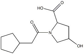 1-(cyclopentylacetyl)-4-hydroxypyrrolidine-2-carboxylic acid Struktur