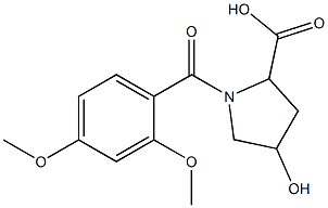 1-[(2,4-dimethoxyphenyl)carbonyl]-4-hydroxypyrrolidine-2-carboxylic acid Struktur