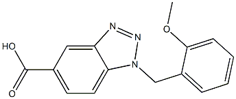 1-[(2-methoxyphenyl)methyl]-1H-1,2,3-benzotriazole-5-carboxylic acid Struktur