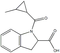 1-[(2-methylcyclopropyl)carbonyl]-2,3-dihydro-1H-indole-2-carboxylic acid Struktur