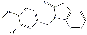 1-[(3-amino-4-methoxyphenyl)methyl]-2,3-dihydro-1H-indol-2-one Struktur