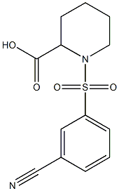 1-[(3-cyanobenzene)sulfonyl]piperidine-2-carboxylic acid Struktur