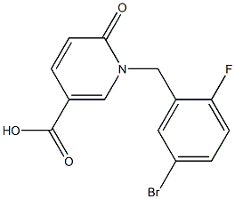 1-[(5-bromo-2-fluorophenyl)methyl]-6-oxo-1,6-dihydropyridine-3-carboxylic acid Struktur