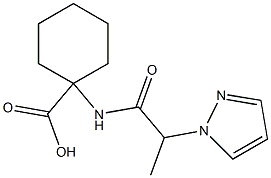 1-[2-(1H-pyrazol-1-yl)propanamido]cyclohexane-1-carboxylic acid Struktur