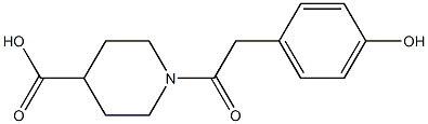 1-[2-(4-hydroxyphenyl)acetyl]piperidine-4-carboxylic acid Struktur