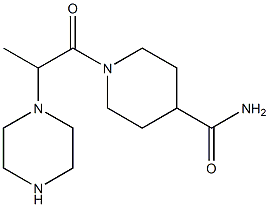 1-[2-(piperazin-1-yl)propanoyl]piperidine-4-carboxamide Struktur