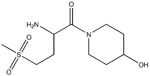 1-[2-amino-4-(methylsulfonyl)butanoyl]piperidin-4-ol Struktur