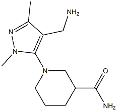 1-[4-(aminomethyl)-1,3-dimethyl-1H-pyrazol-5-yl]piperidine-3-carboxamide Struktur