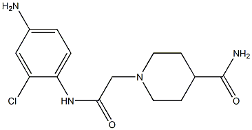 1-{[(4-amino-2-chlorophenyl)carbamoyl]methyl}piperidine-4-carboxamide Struktur