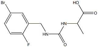 2-({[(5-bromo-2-fluorophenyl)methyl]carbamoyl}amino)propanoic acid Struktur