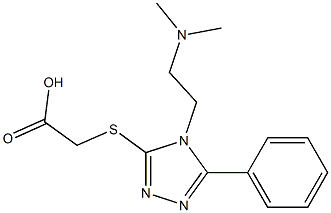 2-({4-[2-(dimethylamino)ethyl]-5-phenyl-4H-1,2,4-triazol-3-yl}sulfanyl)acetic acid Struktur