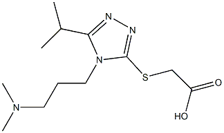 2-({4-[3-(dimethylamino)propyl]-5-(propan-2-yl)-4H-1,2,4-triazol-3-yl}sulfanyl)acetic acid Struktur