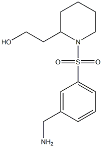 2-(1-{[3-(aminomethyl)phenyl]sulfonyl}piperidin-2-yl)ethanol Struktur