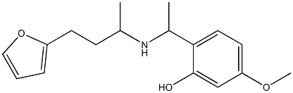 2-(1-{[4-(furan-2-yl)butan-2-yl]amino}ethyl)-5-methoxyphenol Struktur