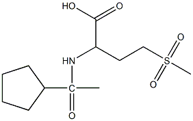 2-(1-cyclopentylacetamido)-4-methanesulfonylbutanoic acid Struktur