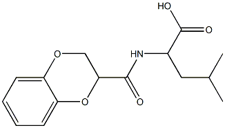 2-(2,3-dihydro-1,4-benzodioxin-2-ylformamido)-4-methylpentanoic acid Struktur