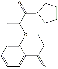 2-(2-propanoylphenoxy)-1-(pyrrolidin-1-yl)propan-1-one Struktur