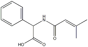 2-(3-methylbut-2-enamido)-2-phenylacetic acid Struktur