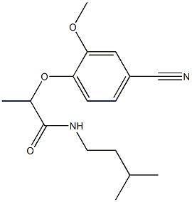 2-(4-cyano-2-methoxyphenoxy)-N-(3-methylbutyl)propanamide Struktur