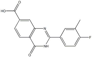 2-(4-fluoro-3-methylphenyl)-4-oxo-3,4-dihydroquinazoline-7-carboxylic acid Struktur