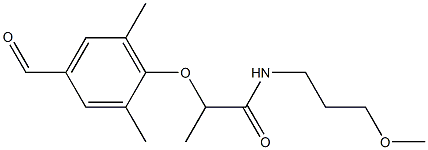 2-(4-formyl-2,6-dimethylphenoxy)-N-(3-methoxypropyl)propanamide Struktur