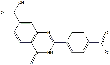 2-(4-nitrophenyl)-4-oxo-3,4-dihydroquinazoline-7-carboxylic acid Struktur