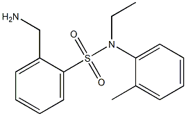 2-(aminomethyl)-N-ethyl-N-(2-methylphenyl)benzene-1-sulfonamide Struktur