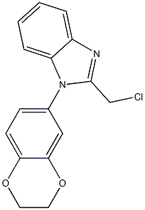 2-(chloromethyl)-1-(2,3-dihydro-1,4-benzodioxin-6-yl)-1H-1,3-benzodiazole Struktur