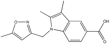 2,3-dimethyl-1-[(5-methyl-1,2-oxazol-3-yl)methyl]-1H-indole-5-carboxylic acid Struktur