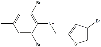 2,6-dibromo-N-[(4-bromothiophen-2-yl)methyl]-4-methylaniline Struktur